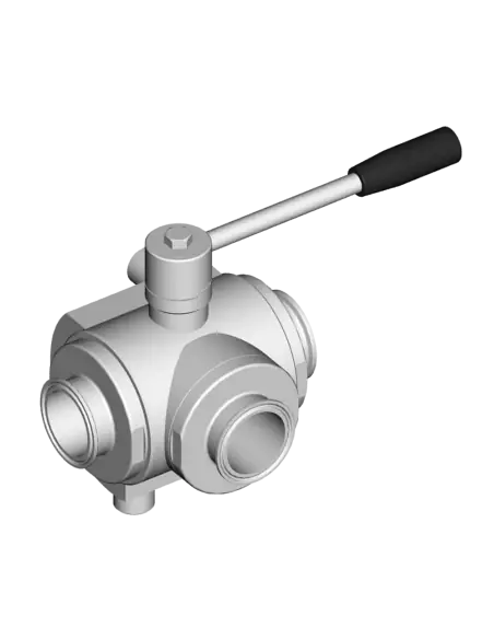 3 Way (T) Ball Valve - HEATING JACKET - 300130C | 4G Ghidini | Philippopoulos s.a.