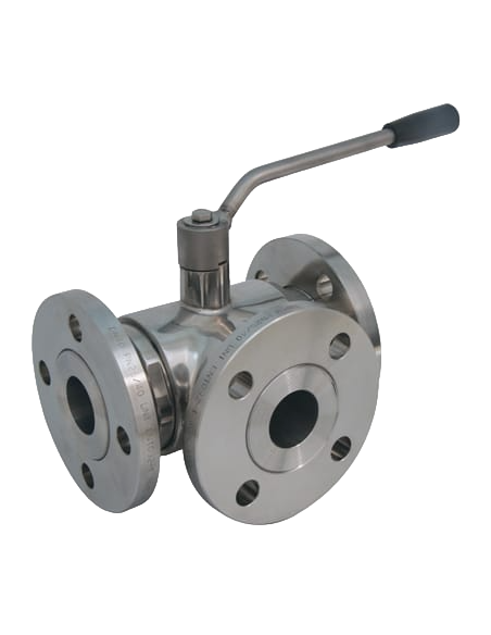 3 Way (T) Ball Valve - STANDARD SEALS - REVOLVING THREADED FLANGES EN 1759-1 CLASS 150/300 - 300155/6 | 4G Ghidini