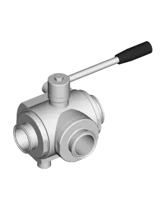 3 Way (L) Ball Valve - HEATING JACKET - 310130C | 4G Ghidini | Philippopoulos s.a.