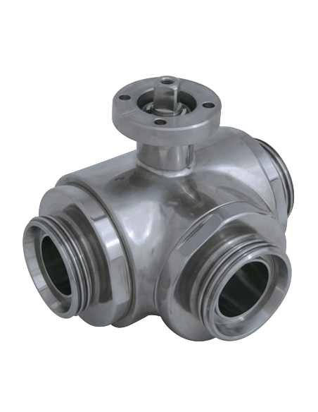 3 Way (L) Ball Valve - 4 SEALS STANDARD SEALS - F DIN 11851 - 313025/C | 4G Ghidini
