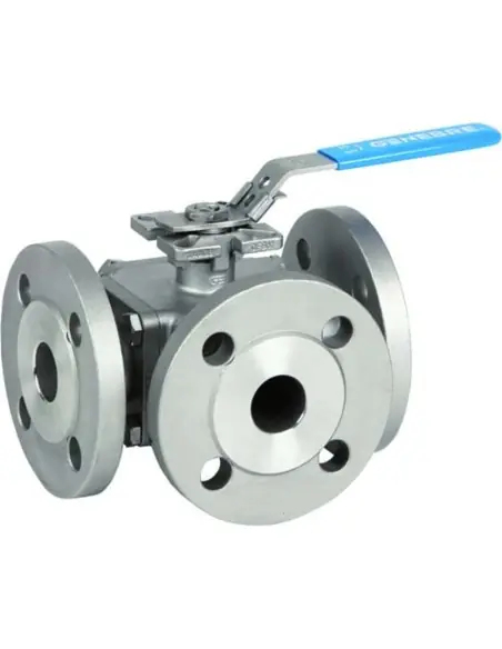 3 Way Ball Valve (T) (L) full bore 2540E L bore- 2541E T bore | Genebre | Philippopoulos s.a.
