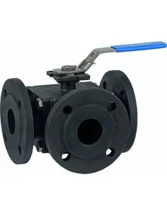 3 Way Ball Valve (T) (L) full bore - 2544 L bore - 2545 T bore | Genebre | Philippopoulos s.a.
