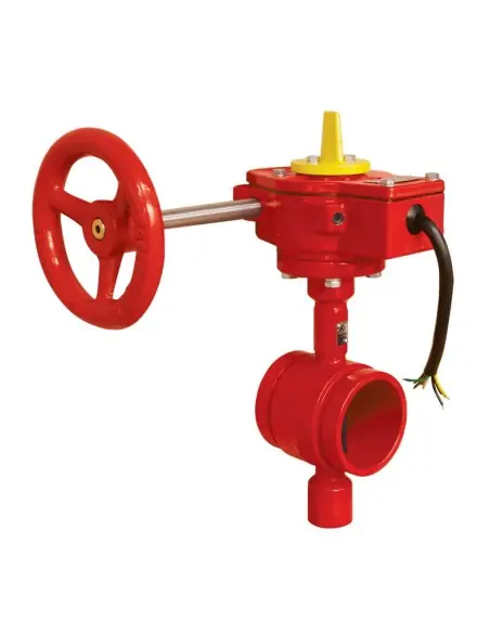 Fire Protection Butterfly valve with gear-box and limit switch - Grooved ends - 2114D | Genebre | Philippopoulos s.a.
