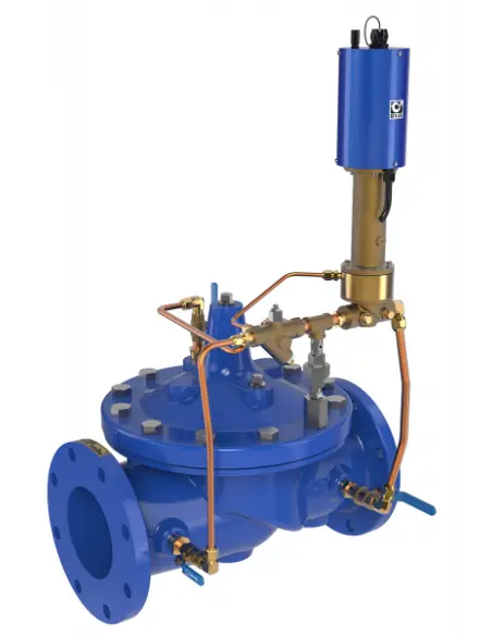 Hydraulic Pressure Control Valves - 350-07 & 3650-07 Electronic Pressure Sustaining Control w/Manual Bypass | Cla-Val | Phili...