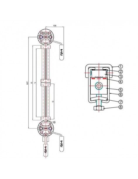 Level Indicator - Reflex Type - 00000142 - Reflex Level Gauge Mod. RBF NX - NY | Fival Srl