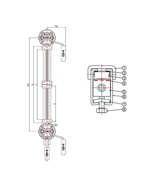 Level Indicator - Reflex Type - 00000142 - Reflex Level Gauge Mod. RBF NX - NY | Fival Srl | Philippopoulos s.a.
