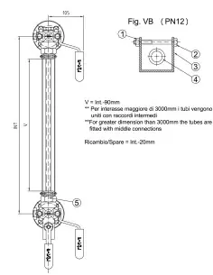 Level Indicators - Transparent Type - 00000146 - Trasparent Level Gauge Mod. TMF NX | Fival Srl | Philippopoulos s.a.