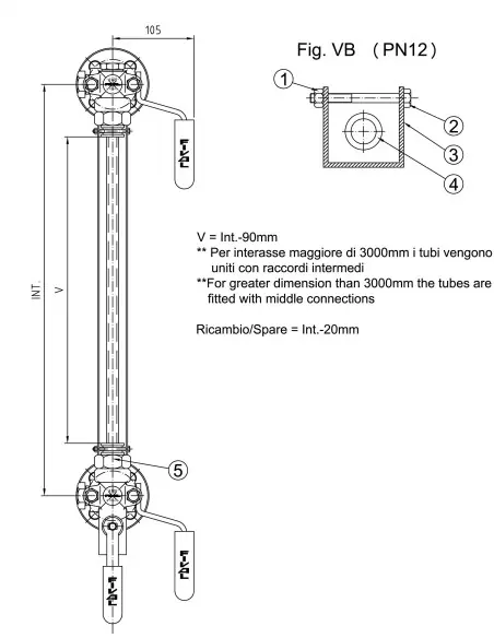 Level Indicators - Transparent Type - 00000146 - Trasparent Level Gauge Mod. TMF NX | Fival Srl | Philippopoulos s.a.