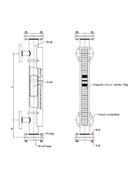 Level Indicators - Magnetic level gauge - 00000177 - Magnetic Level Gauge | Fival Srl