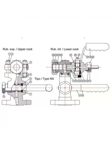 Level Indicators - Level Cock Gauge - 00000160 - Level Cock Gauge Type NX PN40 | Fival Srl