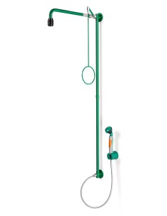 Emergency shower wall mounted, with hand-held eye shower - ClassicLine - BR 864 085 | B-Safety - B-Safety