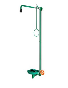 Emergency shower wall mounted, with safety eye shower with bowl - ClassicLine - BR 867 085 | B-Safety - B-Safety