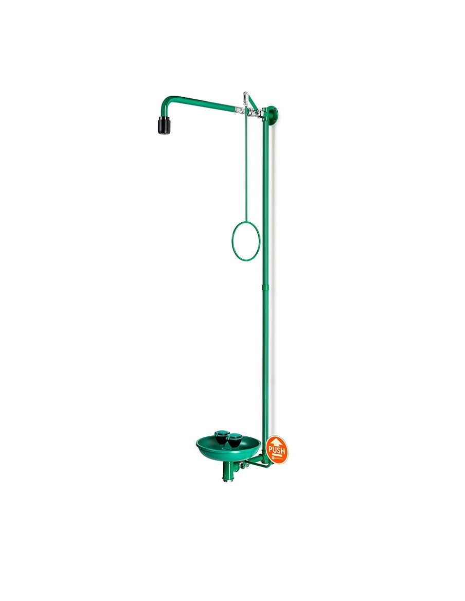 Emergency shower wall mounted, with safety eye shower with bowl - ClassicLine - BR 867 085 | B-Safety