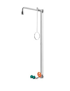 Emergency shower stainless steel, wall mounted, with safety eye shower - PremiumLine - BR 861 095 | B-Safety - B-Safety