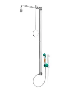 Emergency shower stainless steel, wall mounted, with hand-held eye shower - PremiumLine - BR 863 095 | B-Safety | Philippopou...