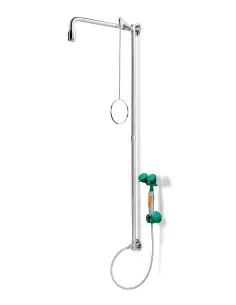 Emergency shower stainless steel, wall mounted, with hand-held eye shower - PremiumLine - BR 864 095 | B-Safety | Philippopou...