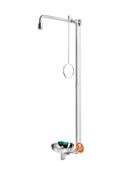 Emergency shower with safety eye shower, stainless steel bowl - PremiumLine - BR 867 095 | B-Safety | Philippopoulos s.a.
