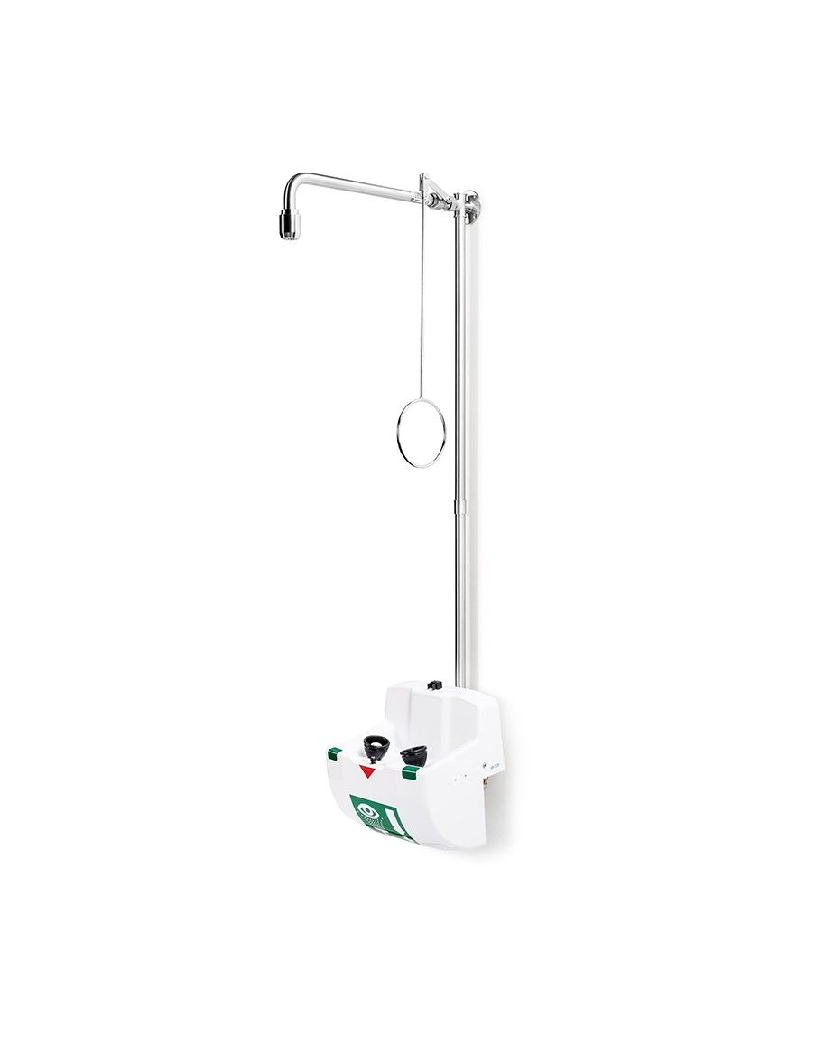 Emergency shower with eye/face wash unit with bowl and lid - PremiumLine - BR 868 095 | B-Safety