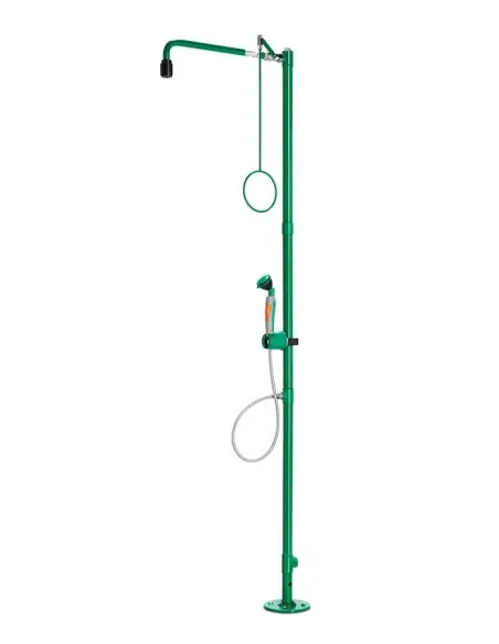 Industrial safety shower, freestanding, with hand-held eye shower & one spray head 45° - ClassicLine - BR 833 085 | B-Safety ...