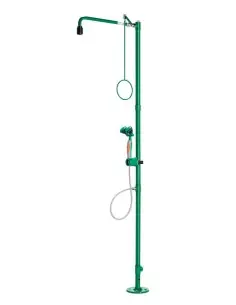 Industrial safety shower, freestanding, with hand-held eye shower with 2 spray heads 45° - ClassicLine - BR 834 085 | B-Safet...