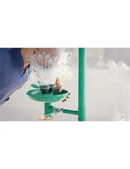 Industrial safety shower, freestanding, draining of the eye shower over the stand pipe - ClassicLine - BR 837 585 | B-Safety ...