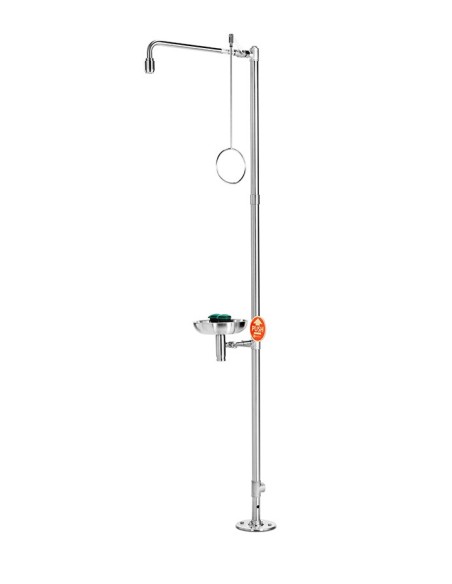 Industrial safety shower, freestanding, with eye shower with stainless steel bowl - PremiumLine - BR 837 095 | B-Safety B-Safety