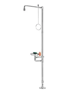 Industrial safety shower, freestanding, draining eye shower over stand pipe - PremiumLine - BR 837 595 | B-Safety | Philippop...