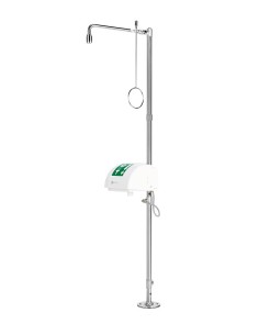 Industrial safety shower, freestanding, with eye/face wash unit with bowl & lid - PremiumLine - BR 838 095 | B-Safety B-Safety -