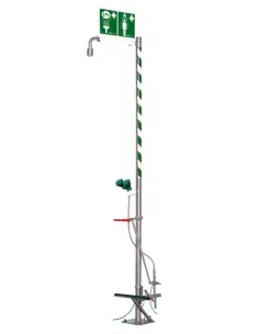 Self-draining body safety shower with eye shower - PremiumLine - BR 832 195 | B-Safety | Philippopoulos s.a.