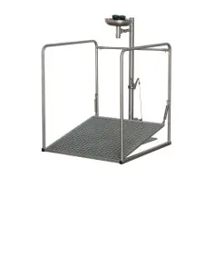 Emergency eye shower station with protection cage, self-draining - PremiumLine - BR 887 095 | B-Safety | Philippopoulos s.a.