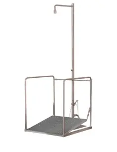 Emergency safety shower station with protection cage, self-draining - PremiumLine - BR 888 095 | B-Safety | Philippopoulos s.a.