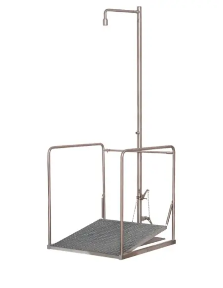 Emergency safety shower station with protection cage, self-draining - PremiumLine - BR 888 095 | B-Safety | Philippopoulos s.a.