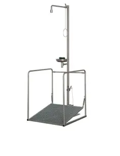Emergency eye shower/safety shower station with cage, self-draining - PremiumLine - BR 886 095 | B-Safety | Philippopoulos s.a.