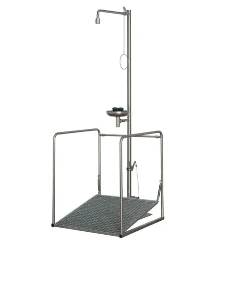 Emergency eye shower/safety shower station with cage, self-draining - PremiumLine - BR 886 095 | B-Safety | Philippopoulos s.a.