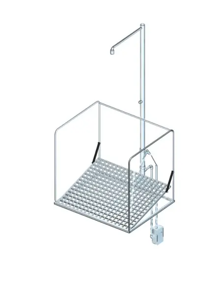 Frostprotected self-draining safety shower station with cage, underfloor actuation - PremiumLine - BR 888 395 | B-Safety | Ph...