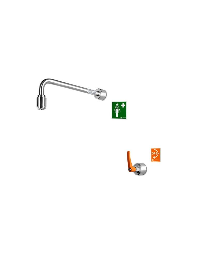 Frost-protected self-draining body safety shower - PremiumLine - BR 885 095 | B-Safety