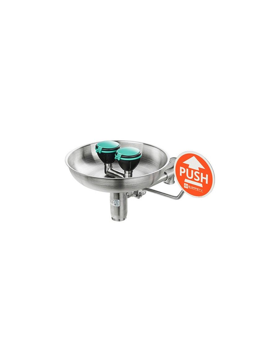 Safety eye shower with stainless steel bowl - PremiumLine - BR 300 095 | B-Safety