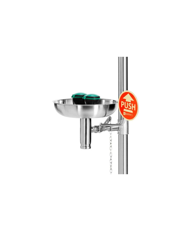 Safety eye shower with stainless steel bowl - PremiumLine - BR 300 095 | B-Safety