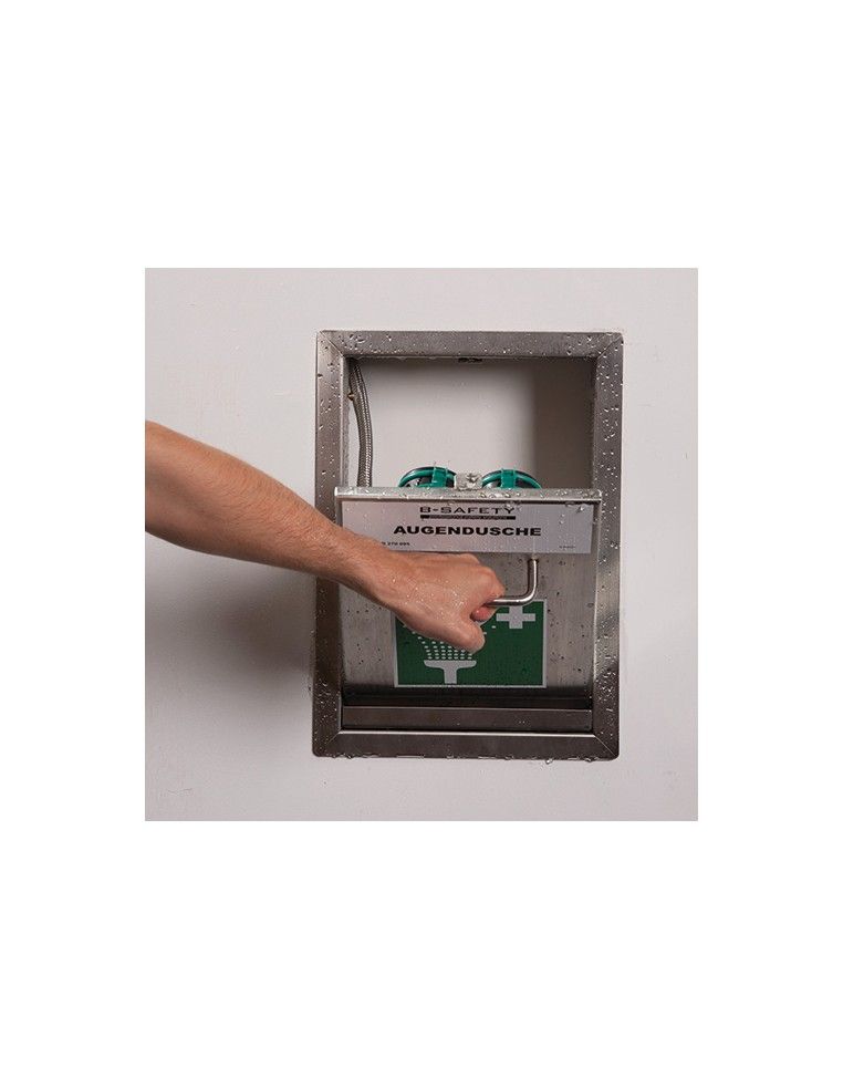 Safety eye shower in stainless steel cabinet - PremiumLine - BR 270 095 | B-Safety