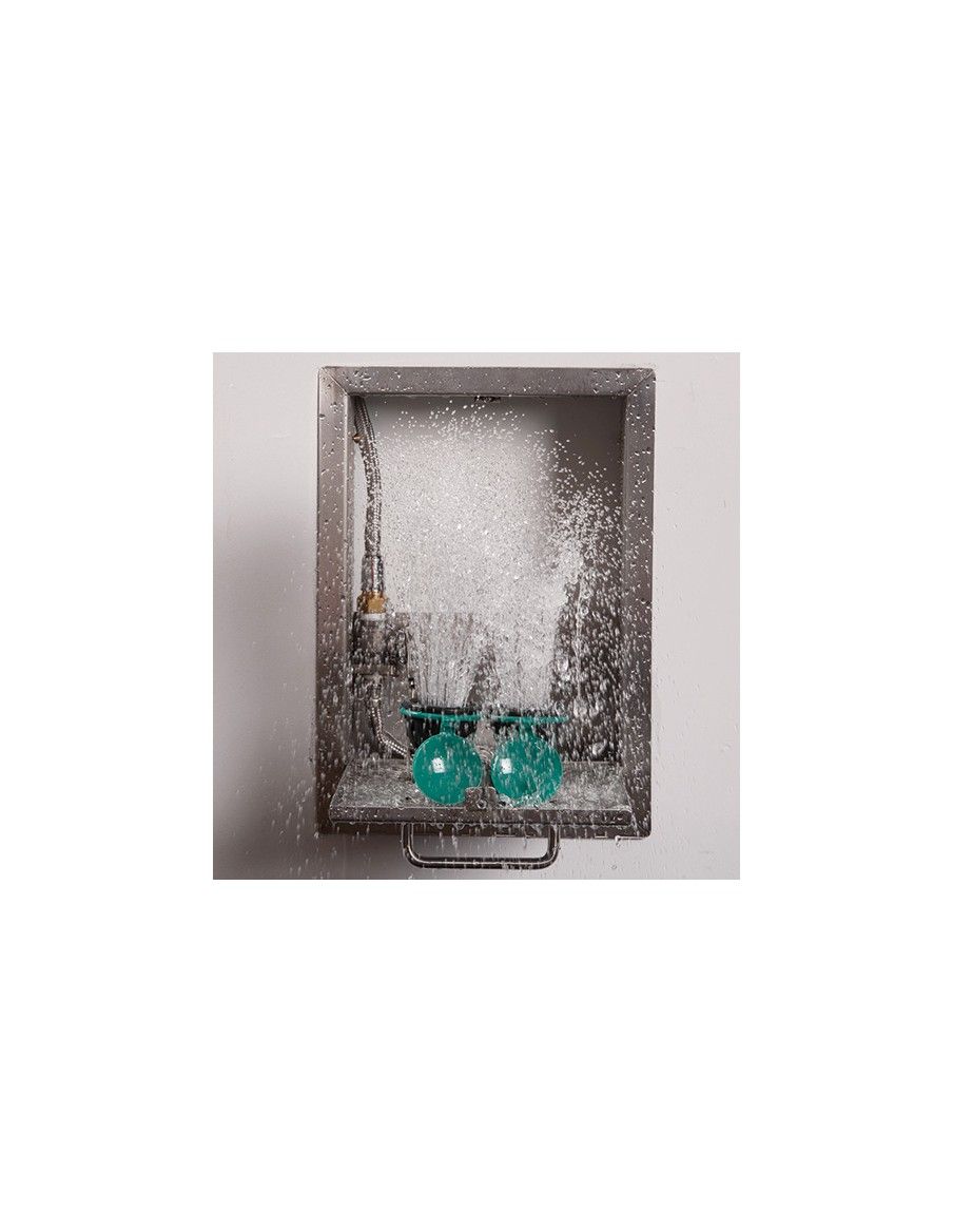 Safety eye shower in stainless steel cabinet - PremiumLine - BR 270 095 | B-Safety