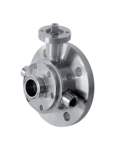 Ball Valve STD SEALS TANK SIDE FLANGE UNI EN1092 & CLAMP DIN32676 TAB.4 REIHE C ON OUTPUT SIDE - 153030 | 4G Ghidini