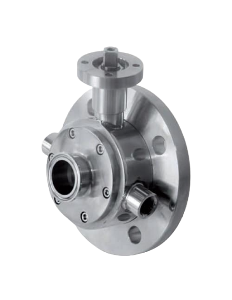 Ball Valve STD SEALS TANK SIDE FLANGE UNI EN1092 & CLAMP DIN32676 TAB.4 REIHE C ON OUTPUT SIDE - 153030 | 4G Ghidini