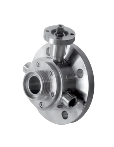 Ball Valve INTEGRAL SEALS TANK SIDE FLANGE FIXED UNI EN 1092 & DIN 11851 FEMALE ON OUTPUT SIDE - 163025 | 4G Ghidini