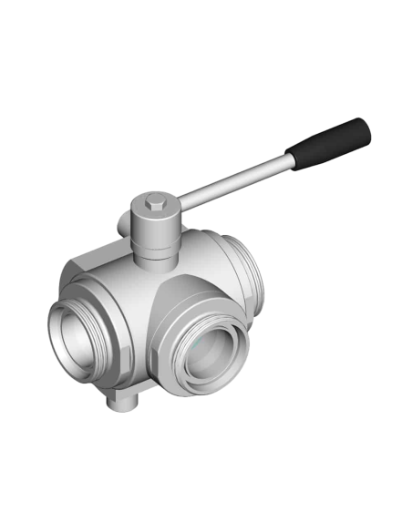 3 Way (L) Ball Valve - 4 SEALS STANDARD SEALS - F DIN 11851 - 310125/C | 4G Ghidini