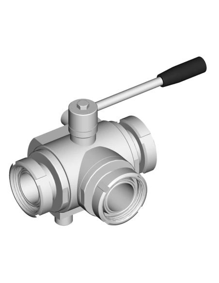 3 Way (L) Ball Valve - 4 SEALS STANDARD SEALS - M DIN 11851 - 310127/C | 4G Ghidini