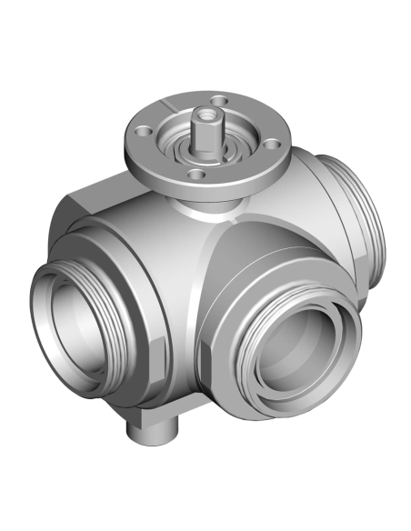 3 Way (L) Ball Valve - 4 SEALS STANDARD SEALS - F DIN 11851 - 313025/C | 4G Ghidini