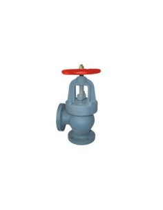 Globe Valve Angle Cast Iron with non return plug JIS 10K - F7376 | Philippopoulos s.a.