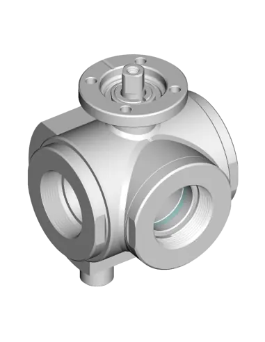 3 Way (T) Ball Valve - 4 SEALS STANDARD SEALS - ISO228F - HEATING JACKET - 303001C | 4G Ghidini | Philippopoulos s.a.