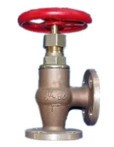 Globe Valve Angle Bronze with non return plug JIS 16K - F7410 | Philippopoulos s.a.