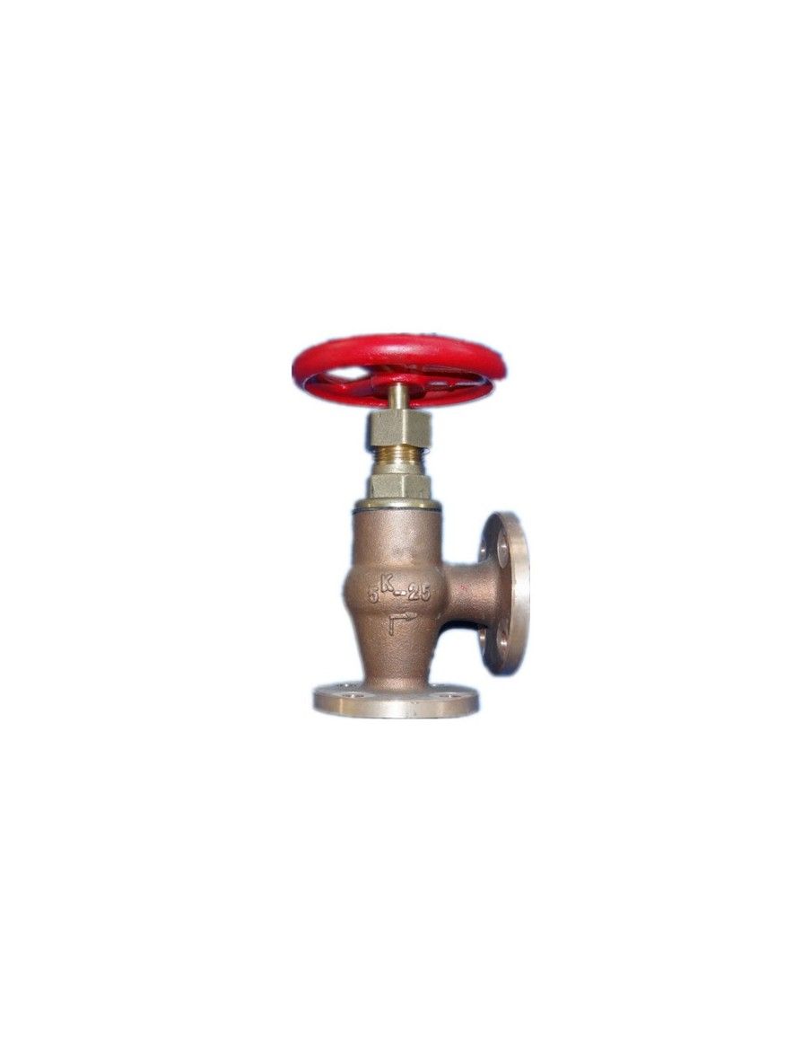Globe Valve Angle Bronze with non return plug JIS 16K - F7410